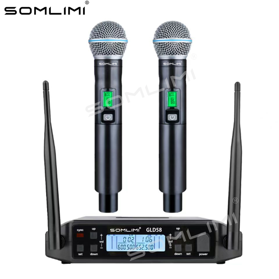 Shure Mic Sm58 - SOMLIMI G24-A58 Microfono wireless professionale portatile