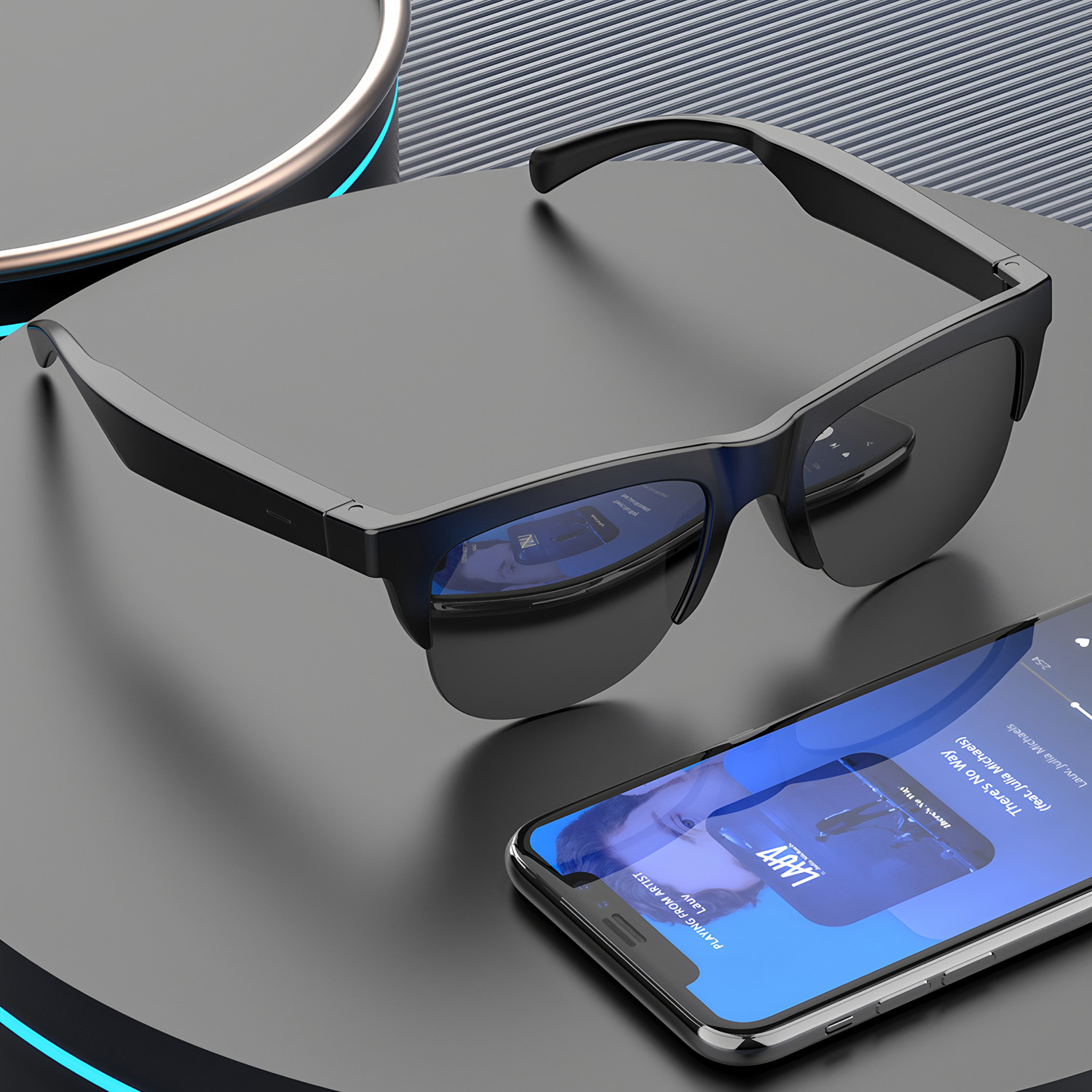 Bluetooth Headset On Ear - Occhiali da sole intelligenti con audio,
